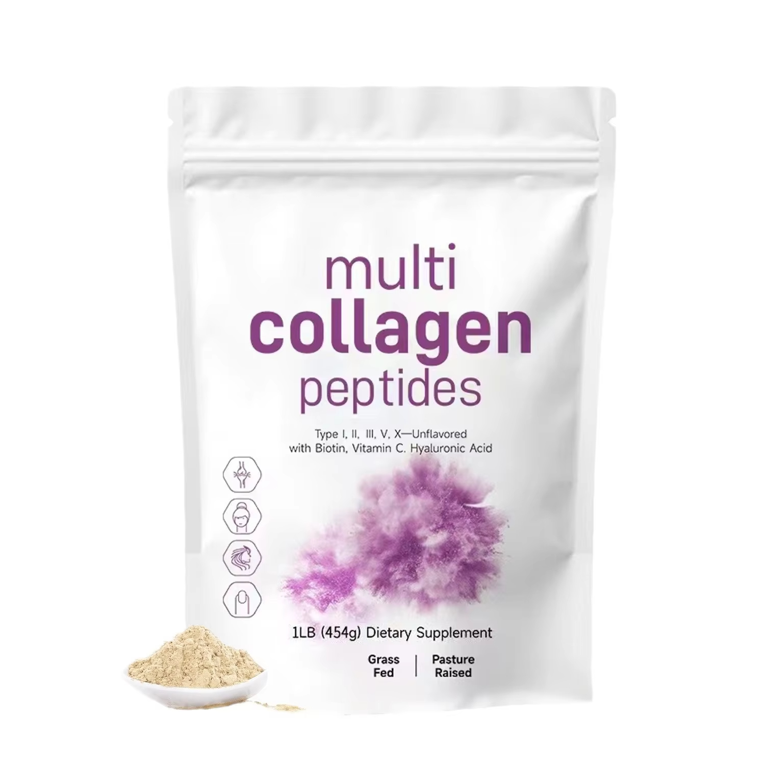 Whey Protein Isolate - 454G مسحوق الببتيدات متعدد الكولاجين -